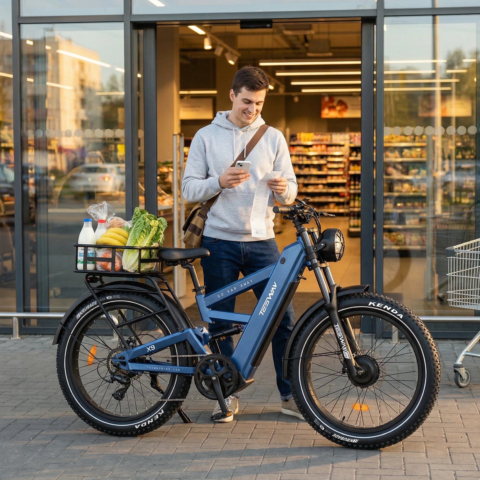 TESWAY X9 AWD with Rear Rack - 4000W Dual Motors Electric Mountain Bike