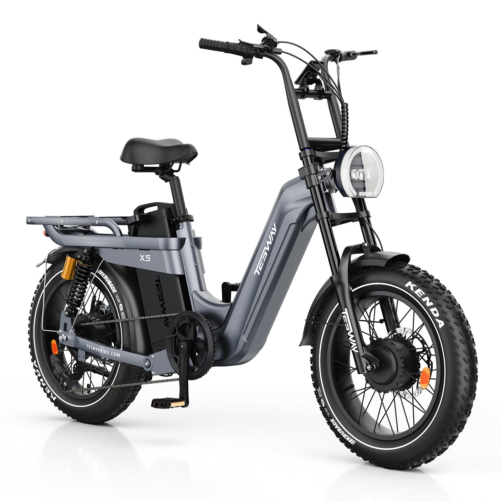 TESWAY X5 AWD Step-Thru EBike – Easy Mount 3600W Dual Motor